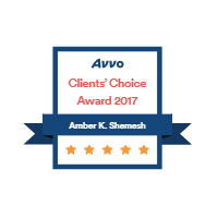 Avvo Clients' Choice Award 2017 Amber K. Shemesh 5 Stars